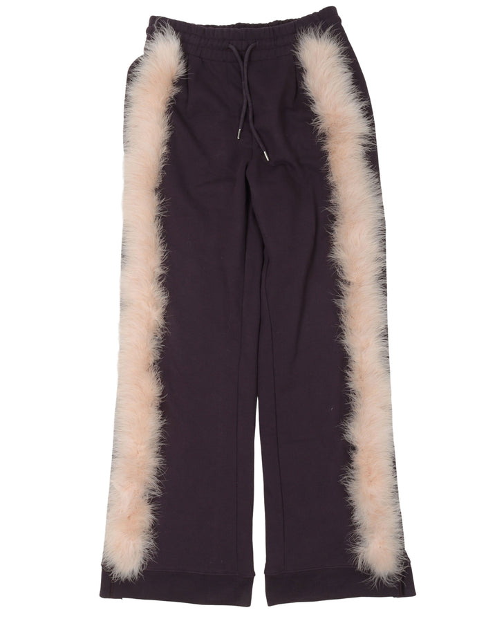 Feather Trimmed Sweatpants