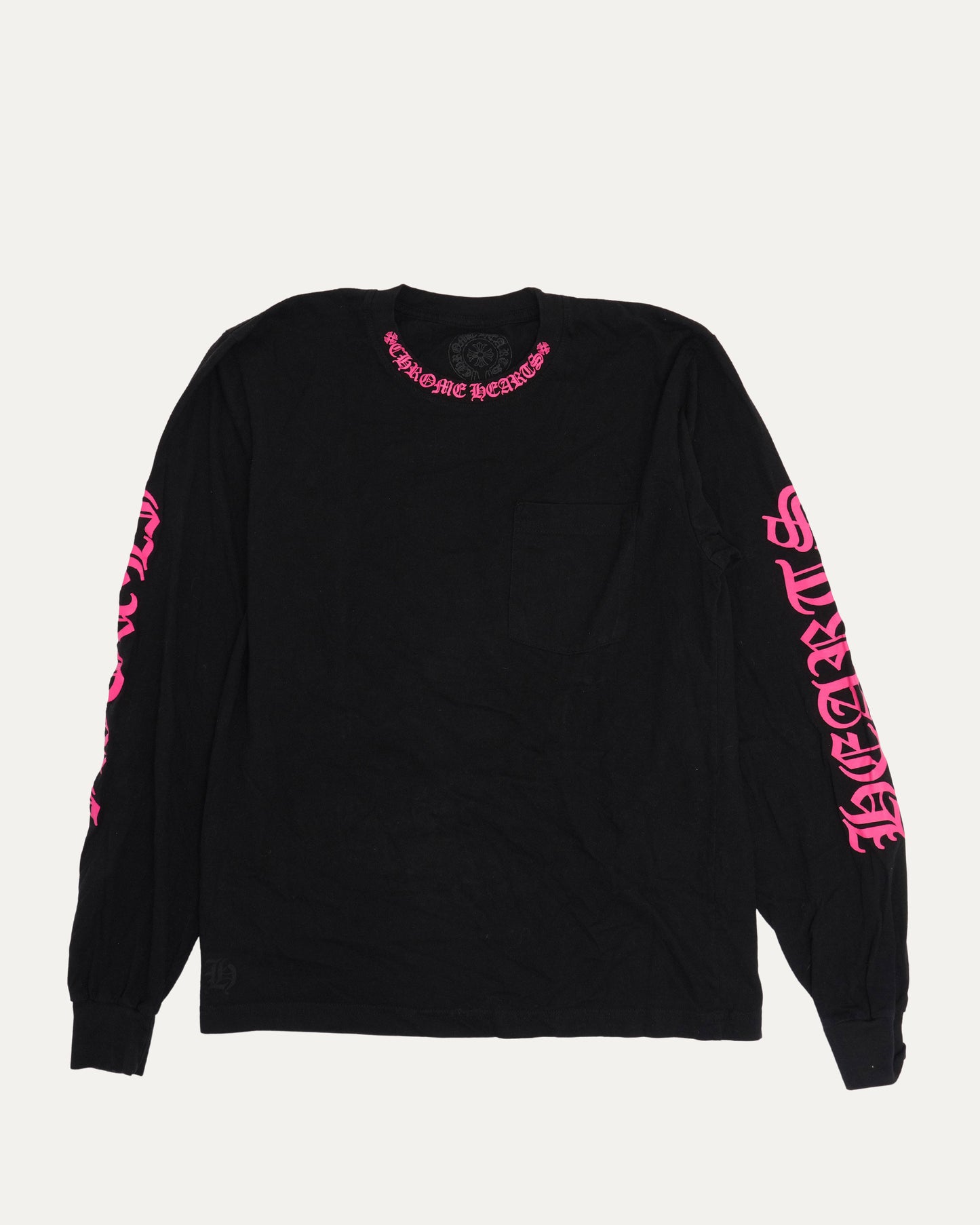 Neck Logo Long Sleeve Pocket T-Shirt