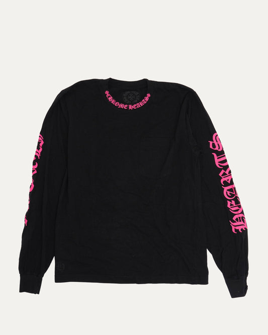 Neck Logo Long Sleeve Pocket T-Shirt