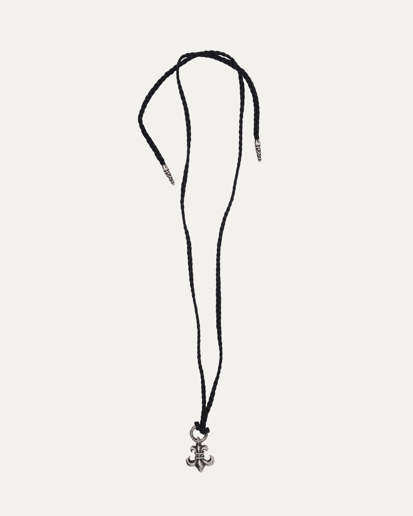 Fleur Pendant on Braided Leather Necklace