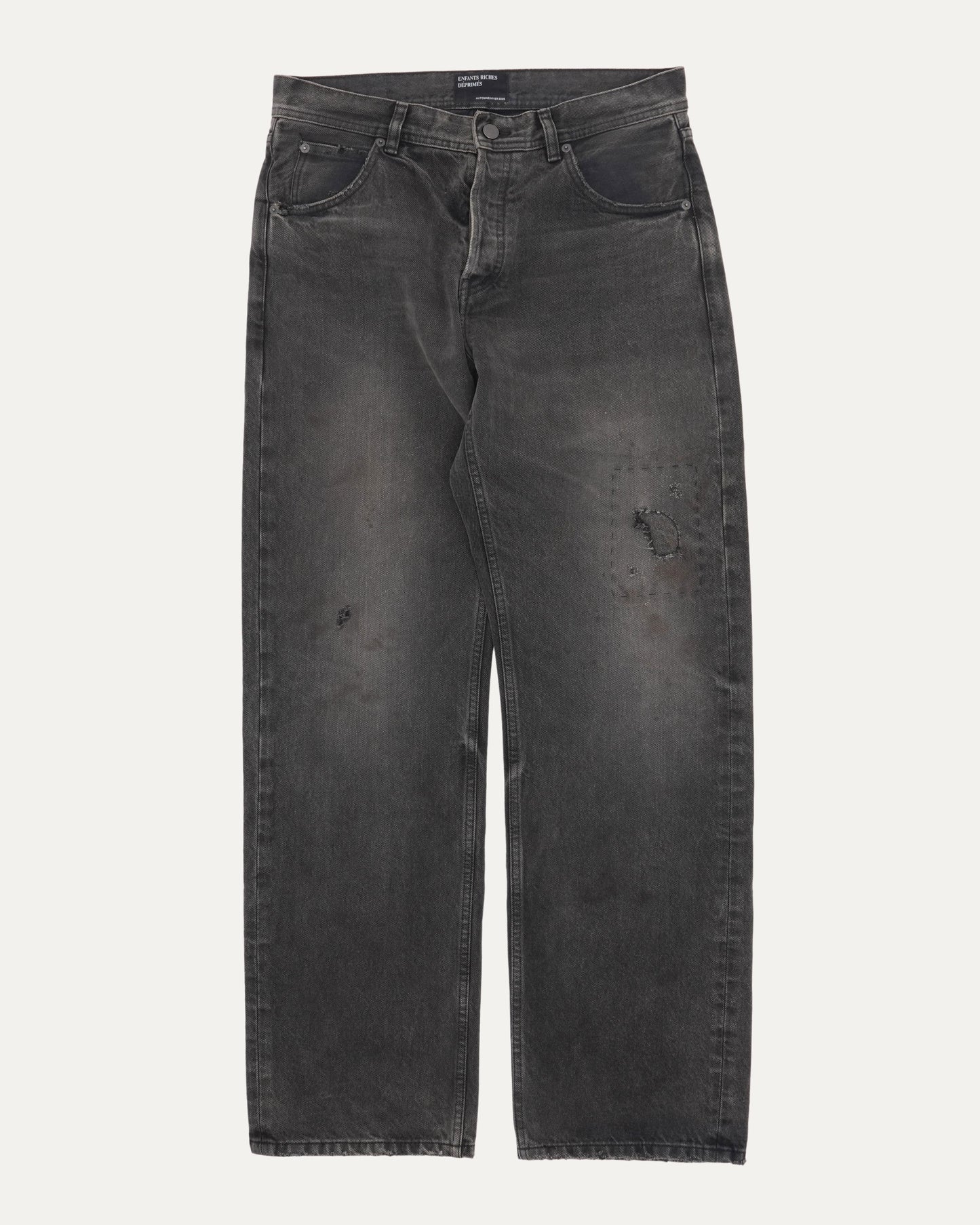 Straight Leg Distressed Jeans
