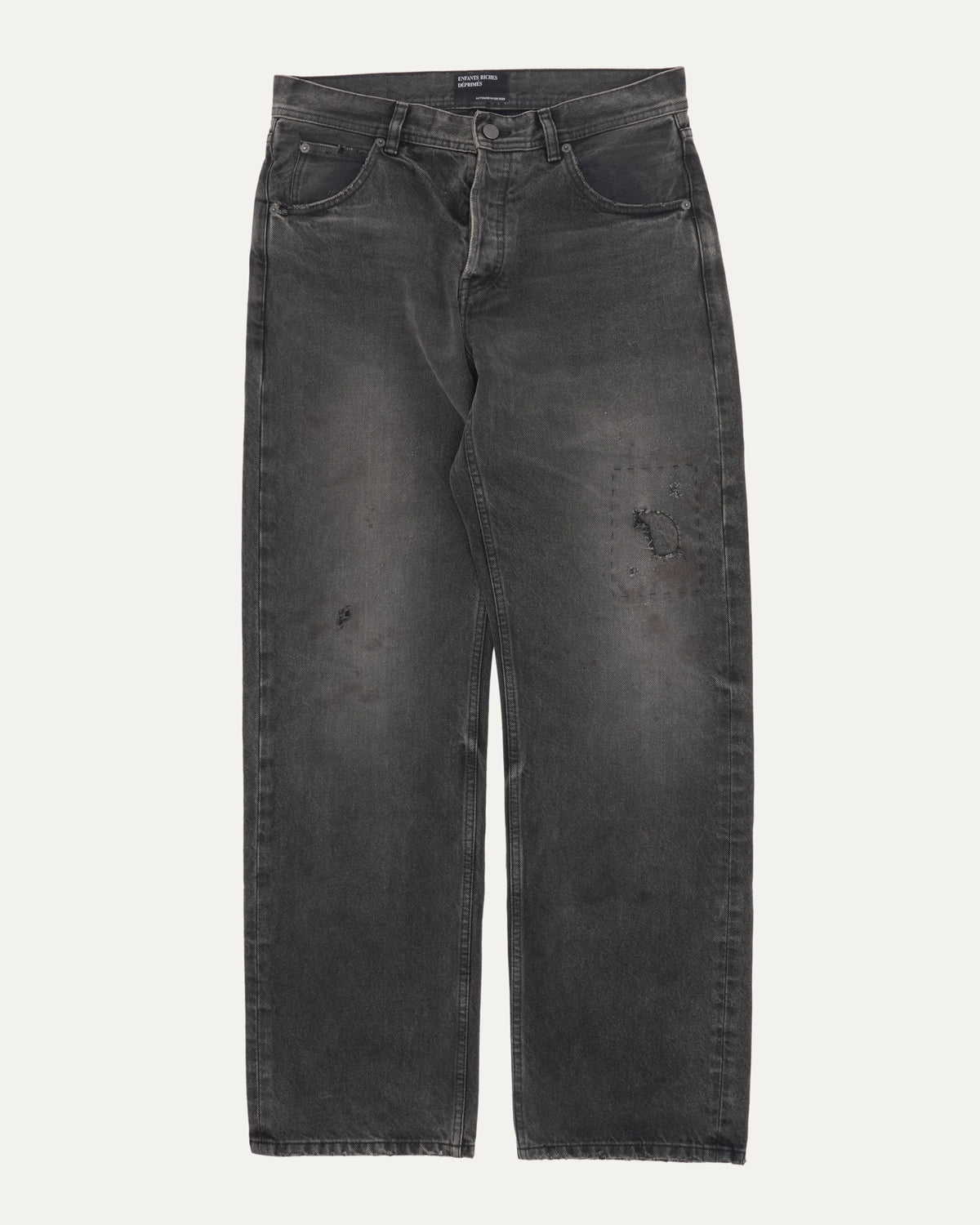 Straight Leg Distressed Jeans