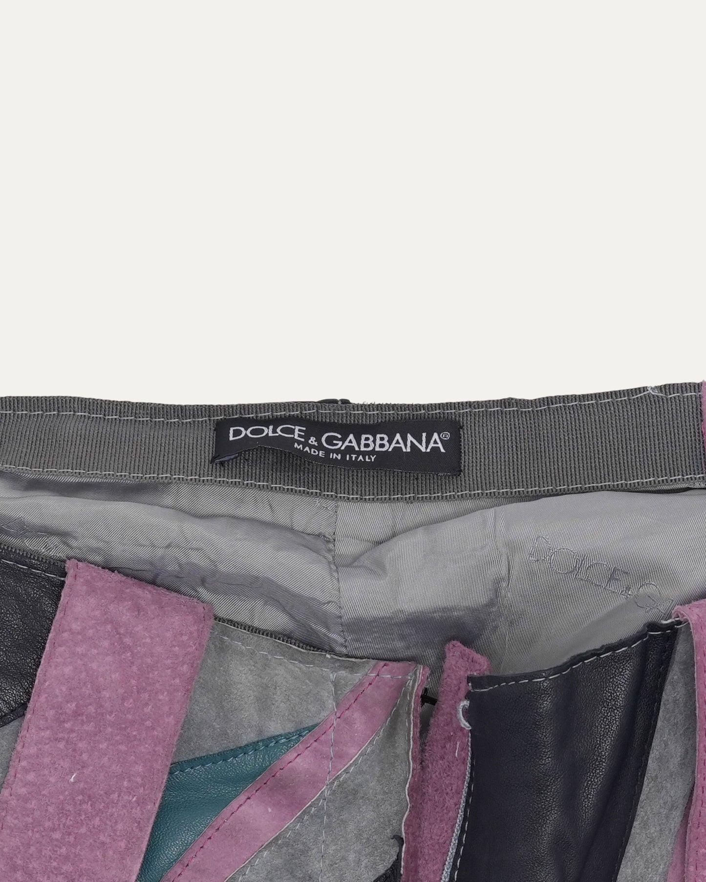 SS 2002 Suede And Leather Patchwork Pants