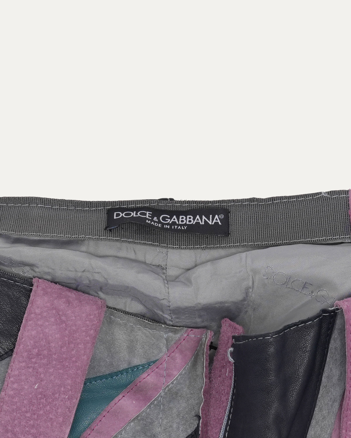 SS 2002 Suede And Leather Patchwork Pants