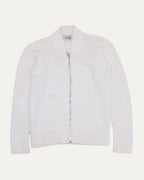 Linen Blend Zip Up Sweater
