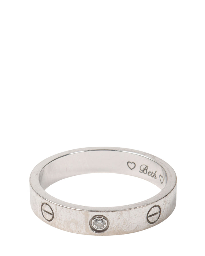 Engraved Diamond Love Ring