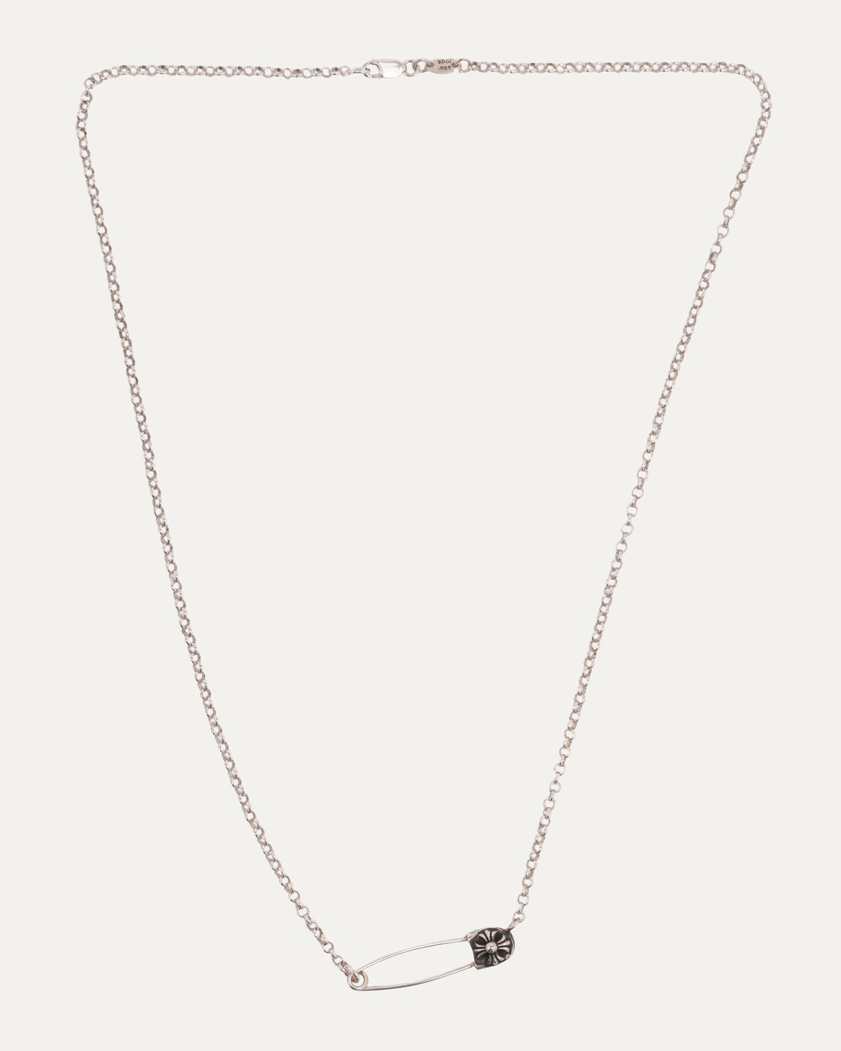 Safety Pin Roll Chain Necklace
