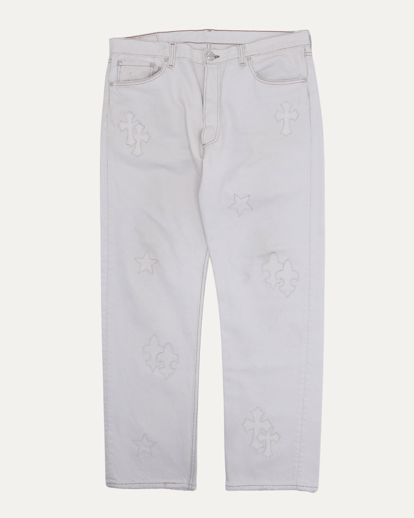 St. Barths Levis 501 Multi Patch Jeans