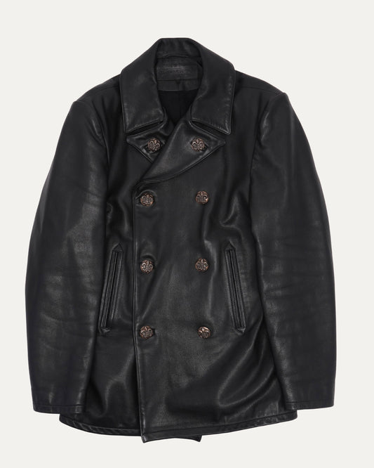 Double Breasted Leather Coat