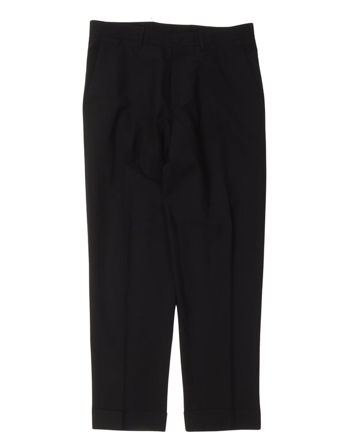 Wool Blend Pleated Trousers