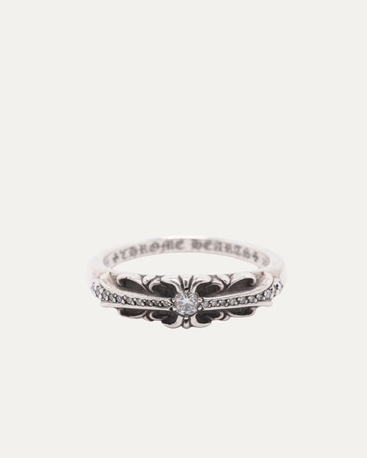 Diamond Mini Floral Cross Ring