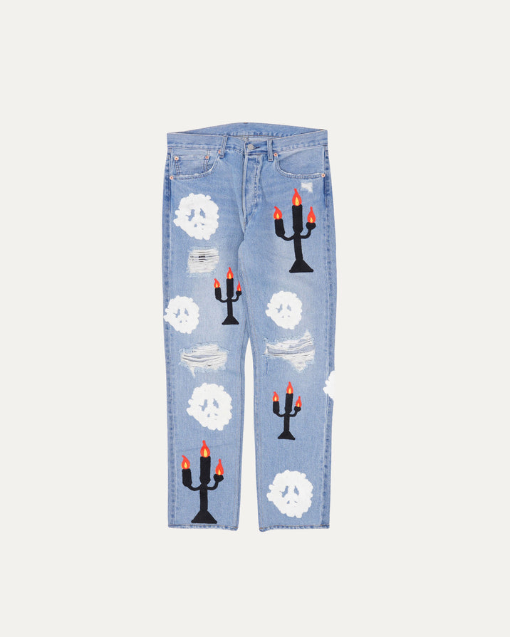 Virgil Abloh Embroidered Levi's Jeans