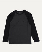 Silk Blend Cross Patch Long Sleeve Raglan T-Shirt