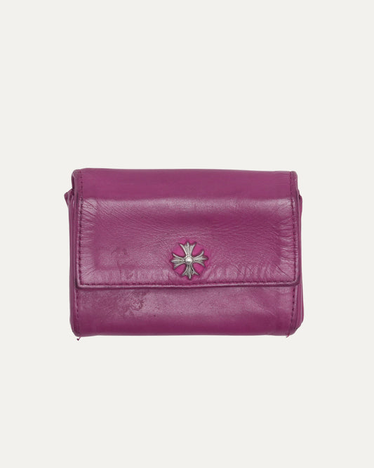 Plus Cross Embellished Snap Wallet