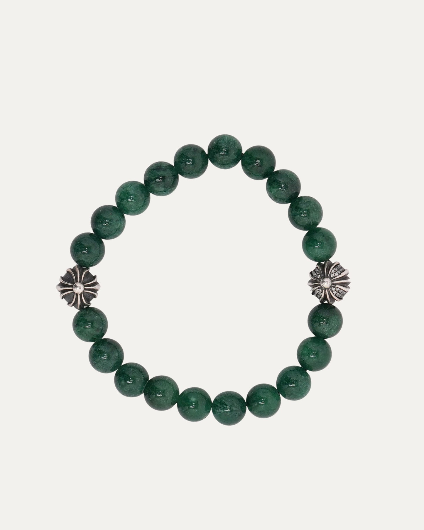 8mm Diamond Multi Charm Fuschite Bead Bracelet