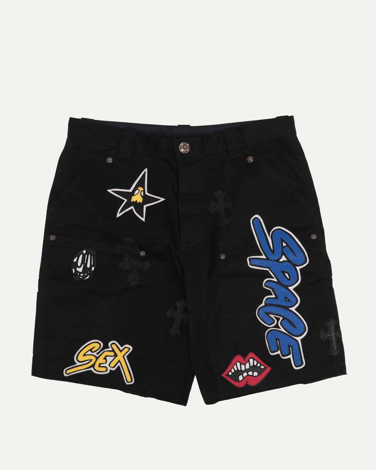 Matty Boy Sex Records Patch Double Knee Shorts