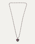 Ruby Vine Heart Pendant with Tiny E Chain