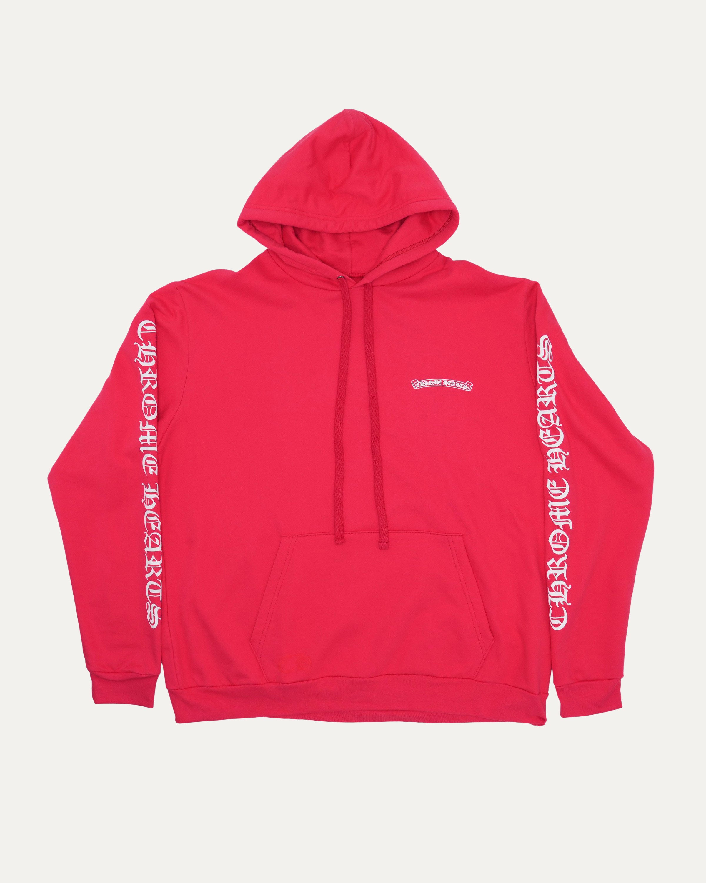 CHROME HEARTS スクロール パーカー レッド SCROLL HOODIE RED Chrome Hearts Online Exclusive Scroll Logo Hoodie – Justin Reed