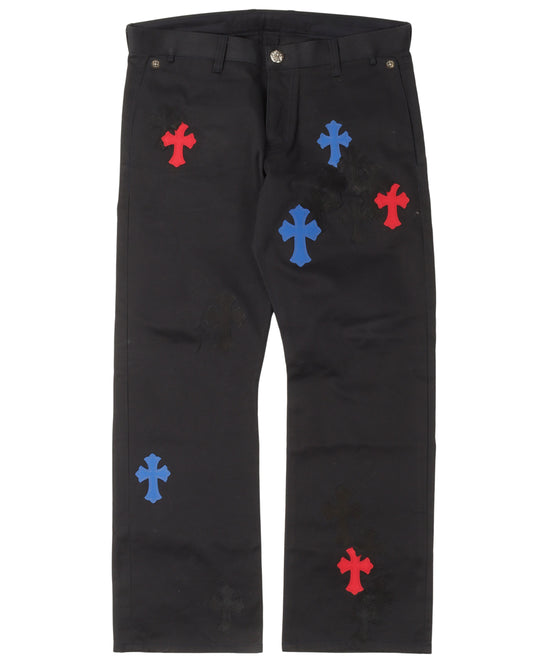 Multicolor Cross Patch Chino Pants