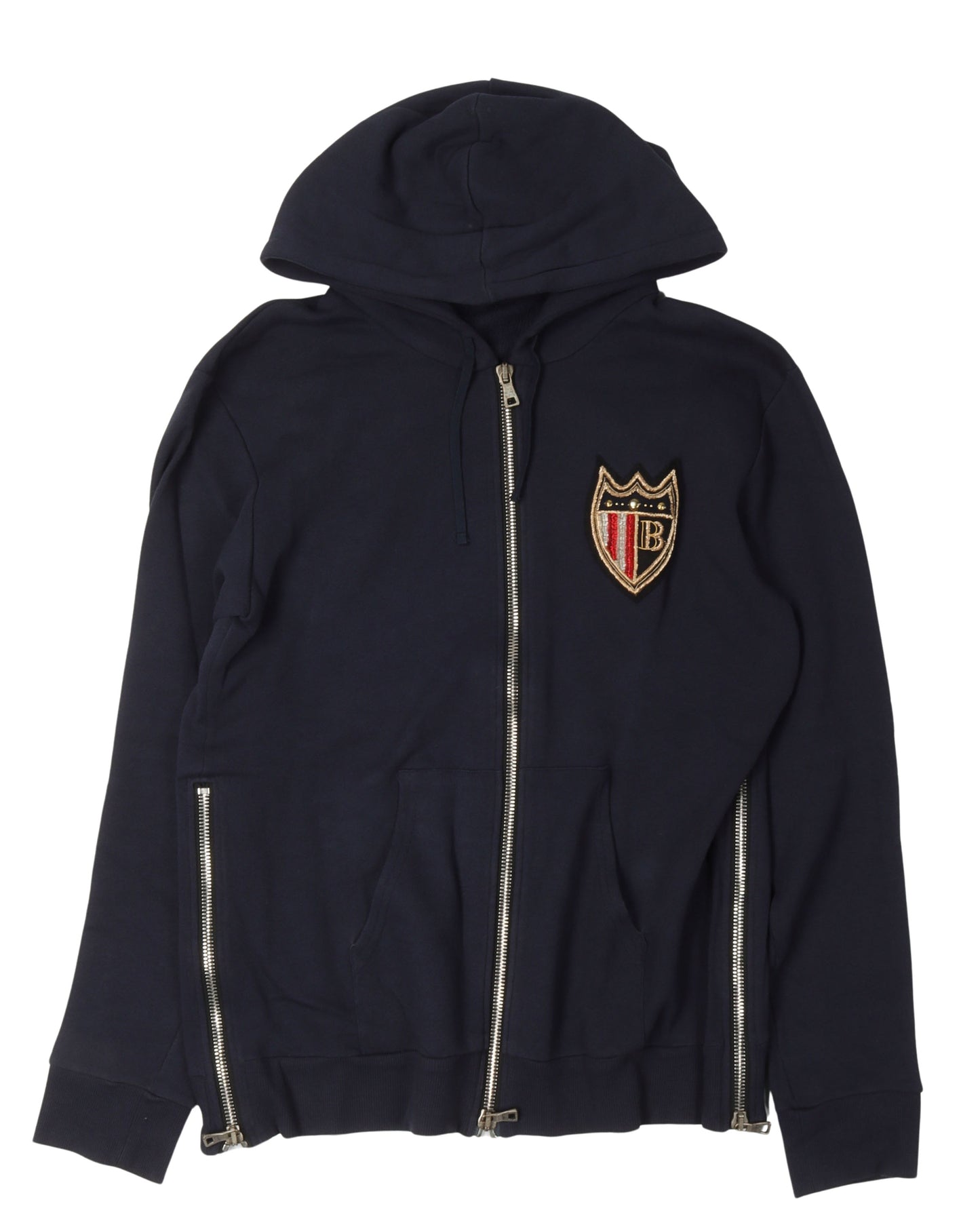Crest Logo Zip Up Hoodie