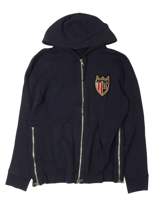 Crest Logo Zip Up Hoodie