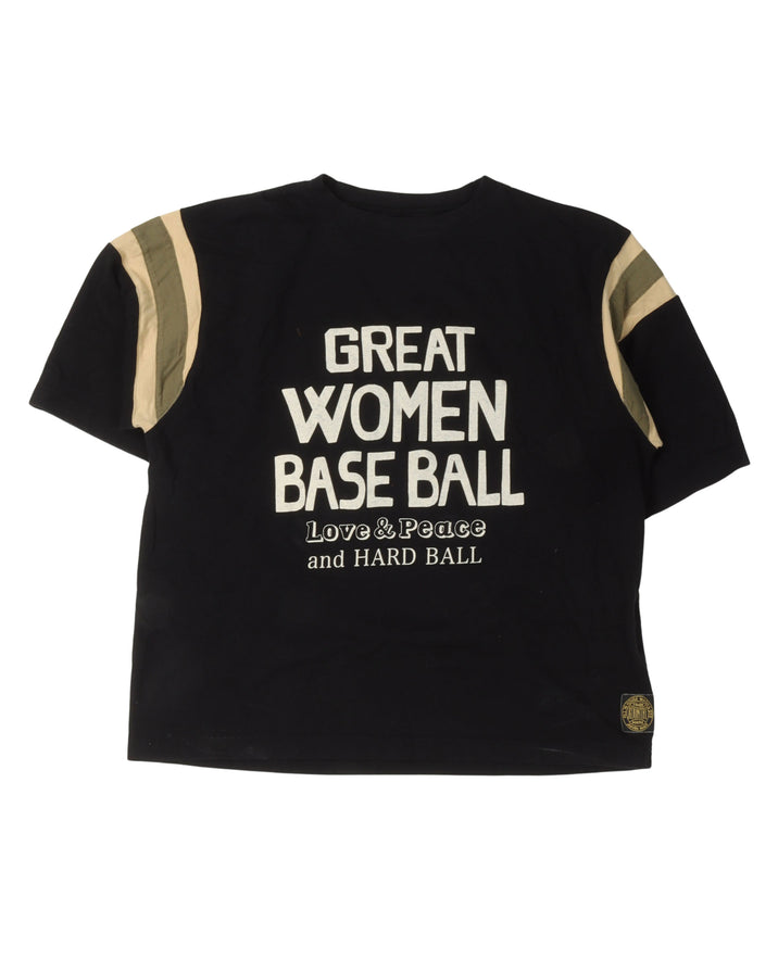 Great Women Baseball Stripe Detail T Shirt