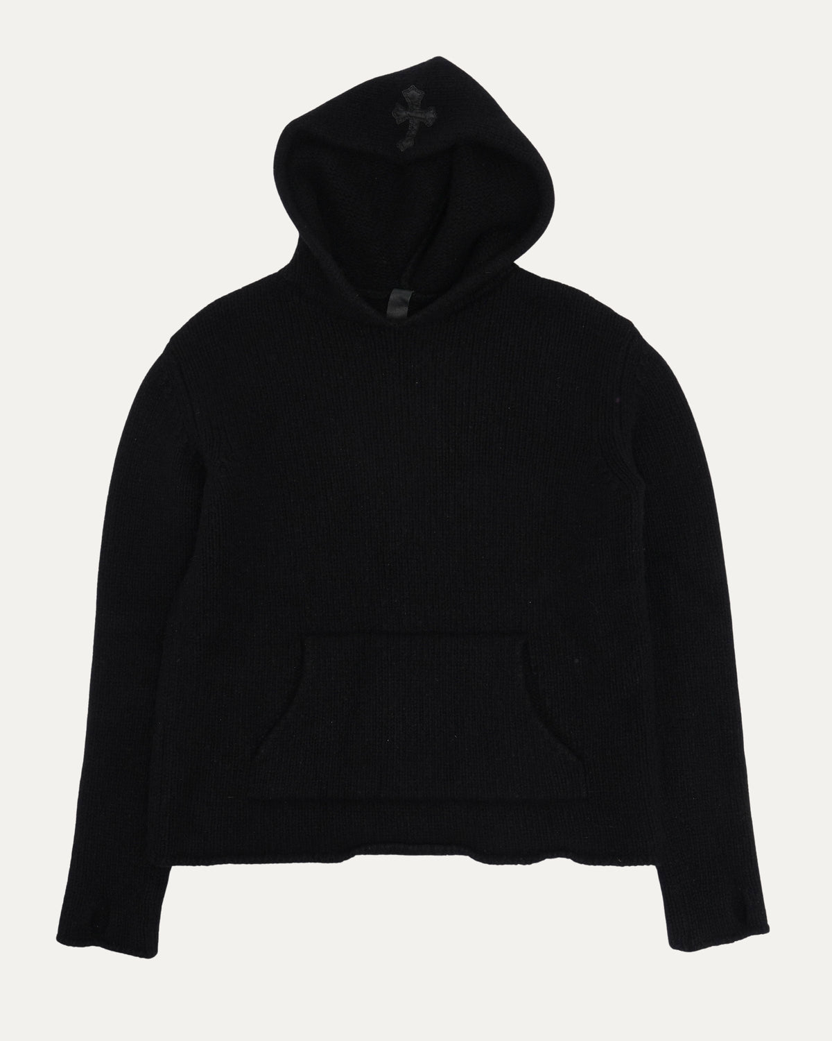 Cross Patch Cashmere Hooded Sweater