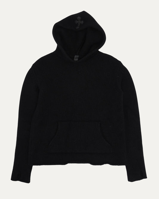 Cross Patch Cashmere Hooded Sweater