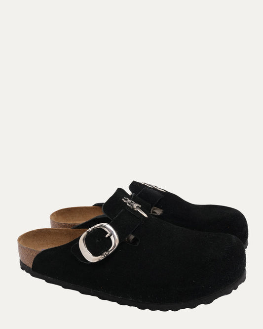 Dagger Embellished Birkenstock Boston Suede Mule