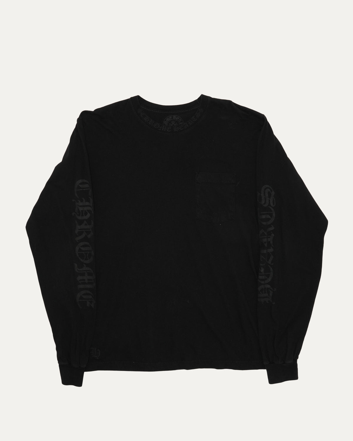 Tonal Neck Logo Long Sleeve Pocket T-Shirt