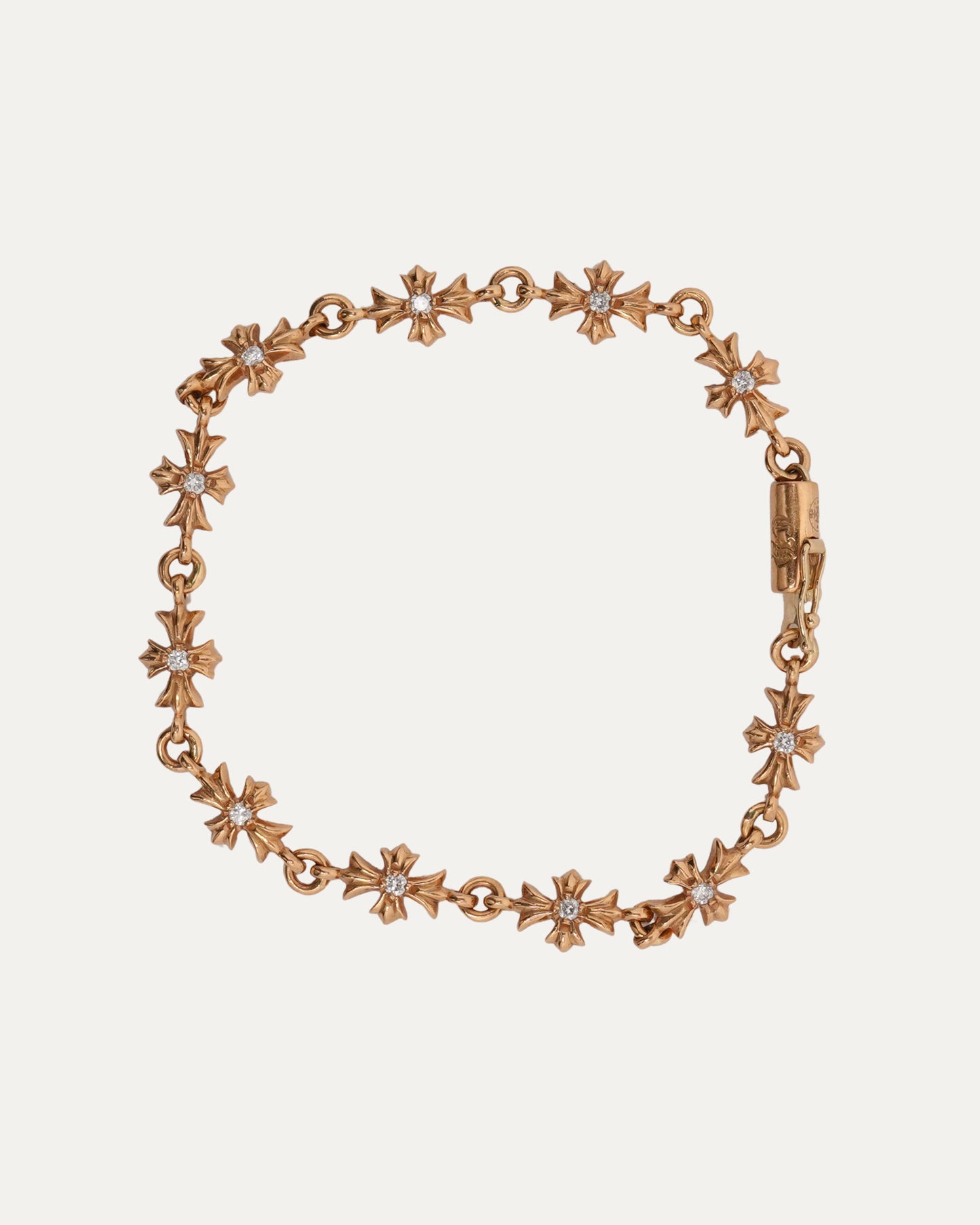 Gold Diamond Tiny E Bracelet