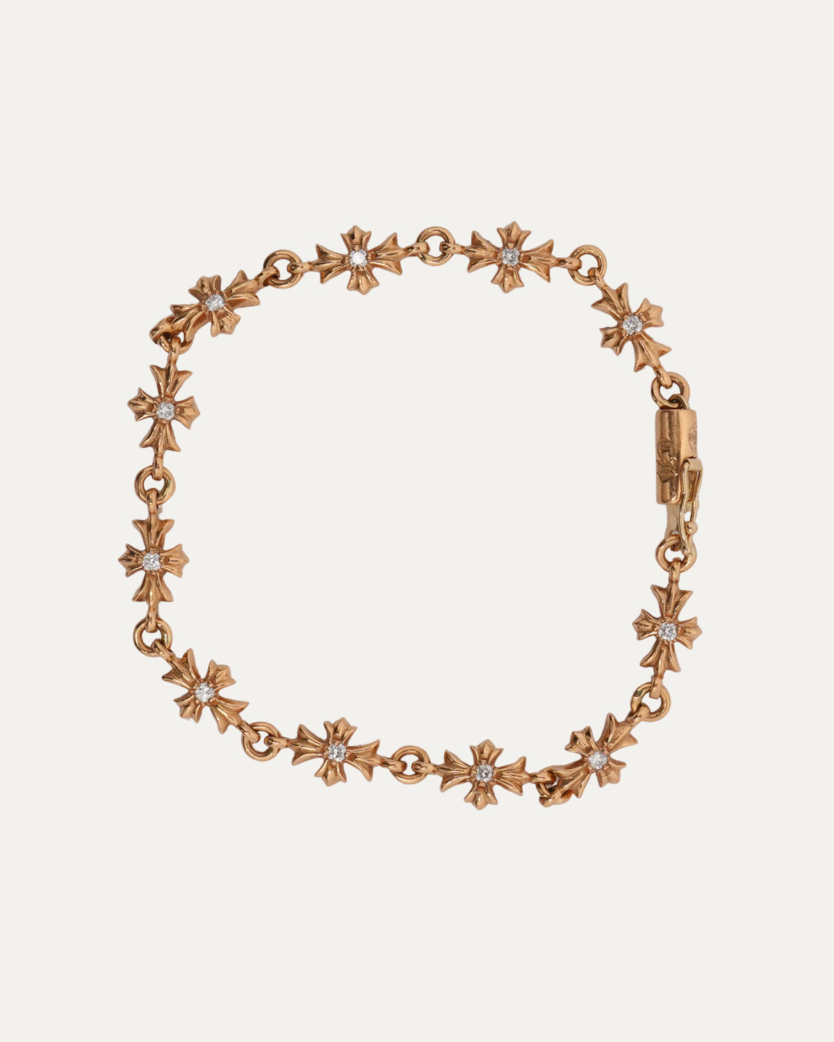 Gold Diamond Tiny E Bracelet