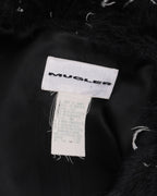 1990s Faux Fur Trimmed Nylon Trench Coat