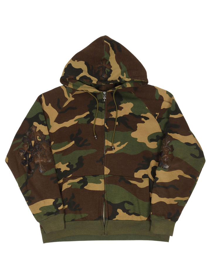 Camouflage Cross Patch Thermal Hoodie