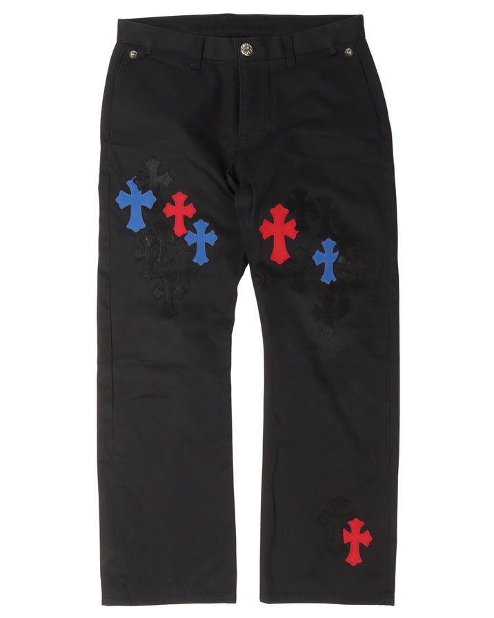 Multicolor Cross Patch Chino Pants