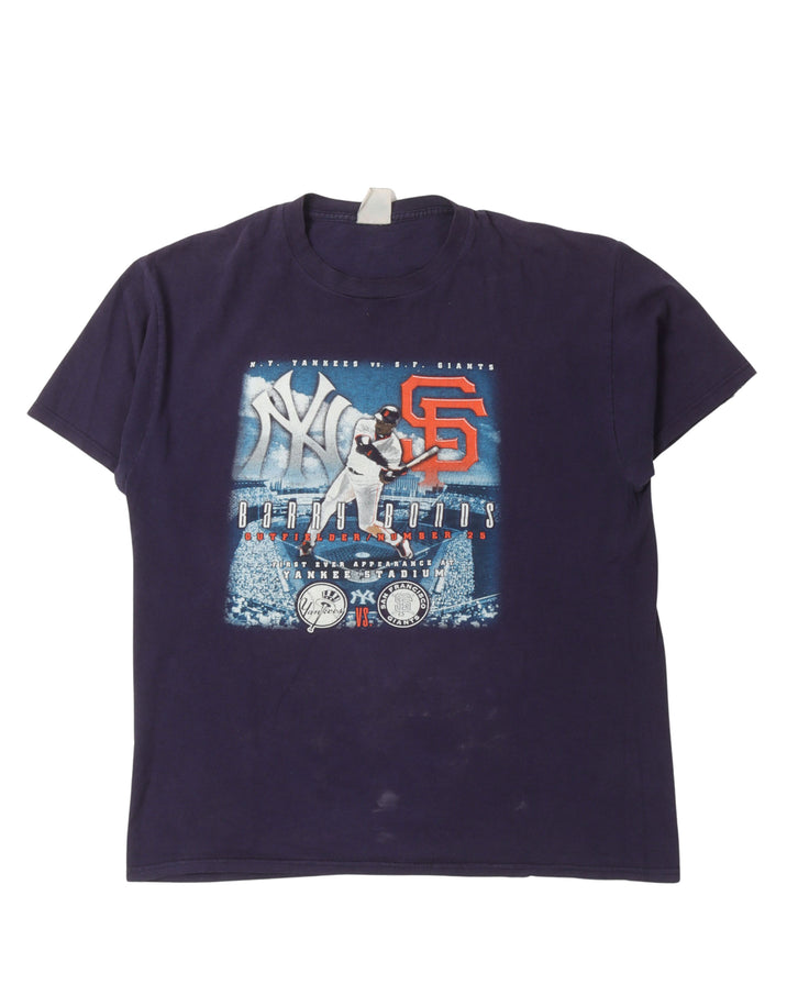 Barry Bonds Yankees 2002 Debut T-Shirt