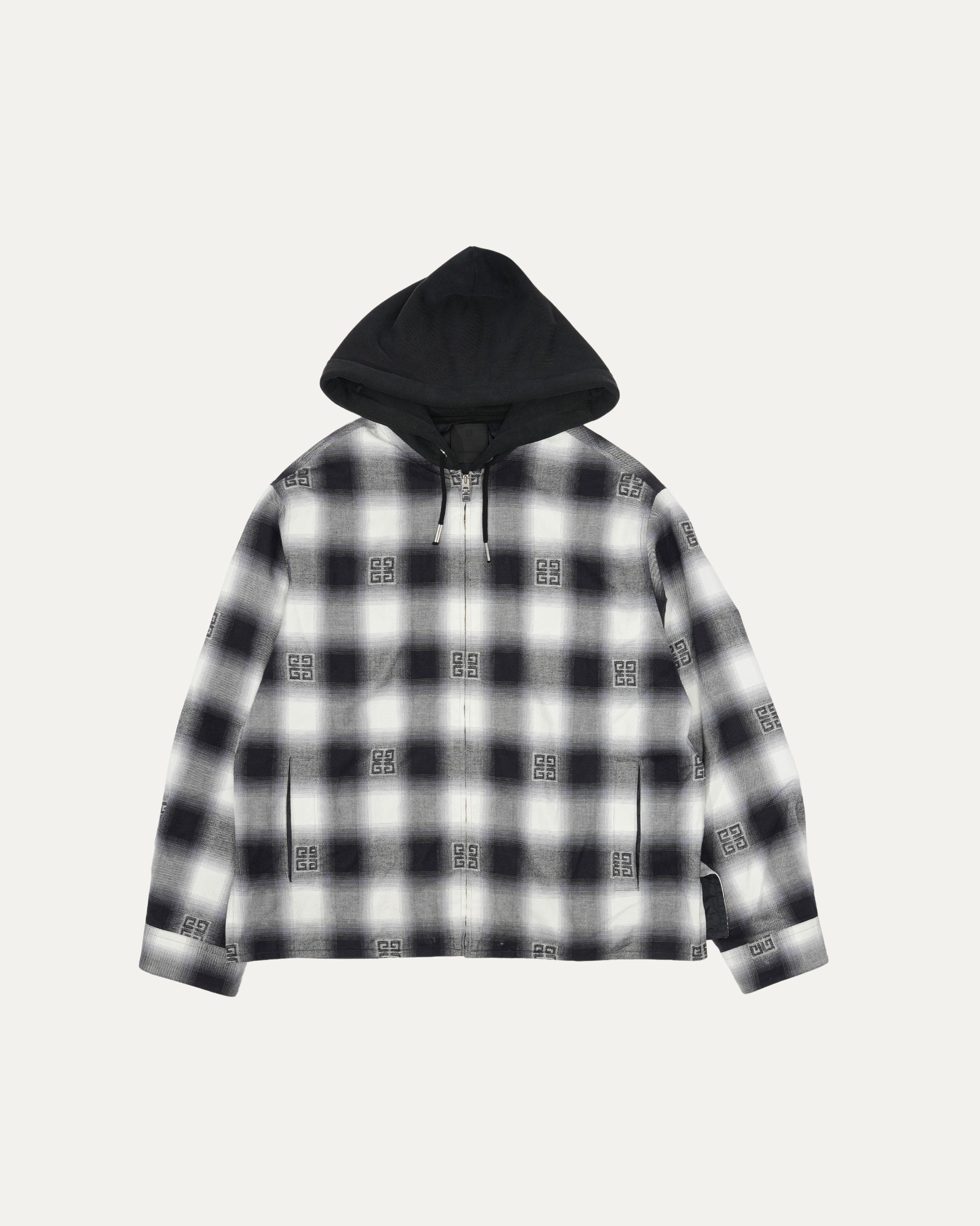 Hooded Checkered Flannel Jacket