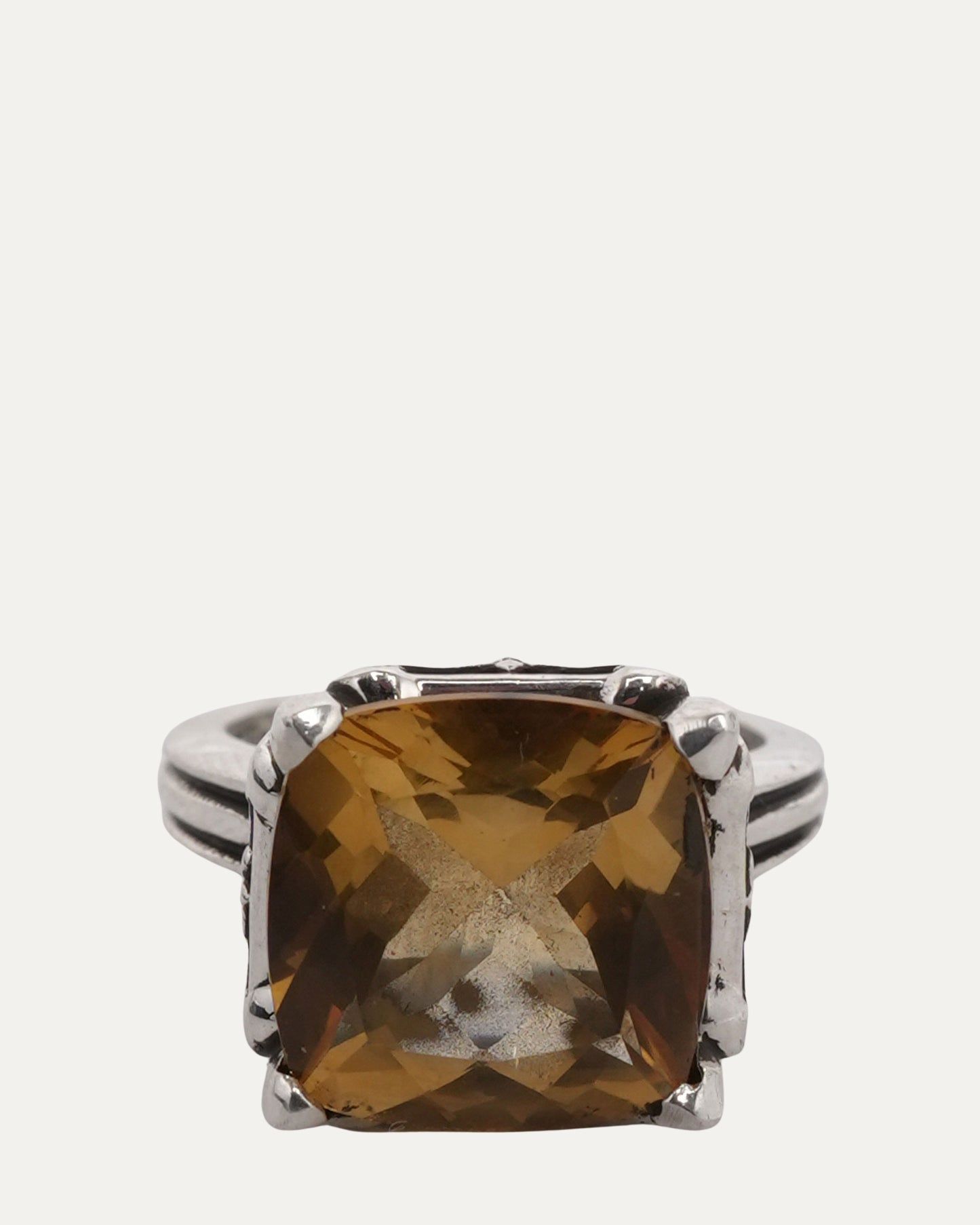 Citrine Butterfly Cross Cocktail Ring