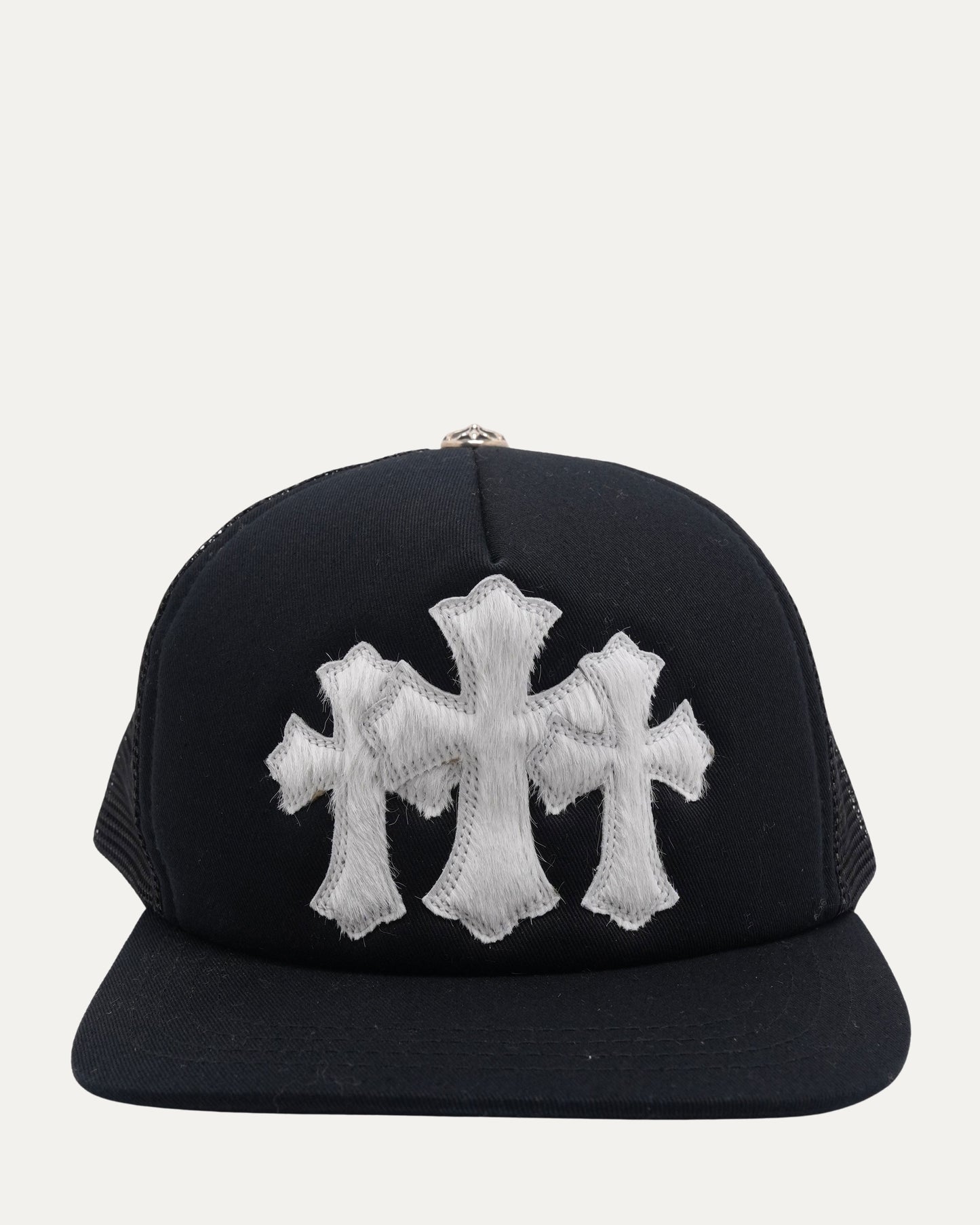 Pony Hair Cemetery Cross Patch Trucker Hat