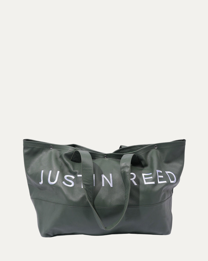 JR Logo XXL Embroidered Leather Tote Bag