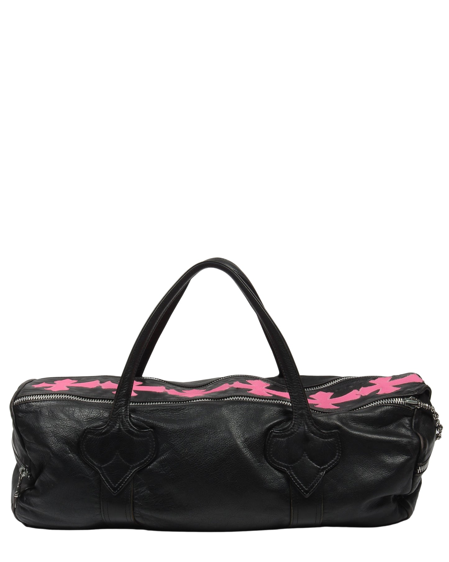 Leather Cross Patch Duffle Bag