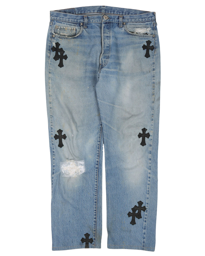 Repaired Levi's Cross Patch Jeans