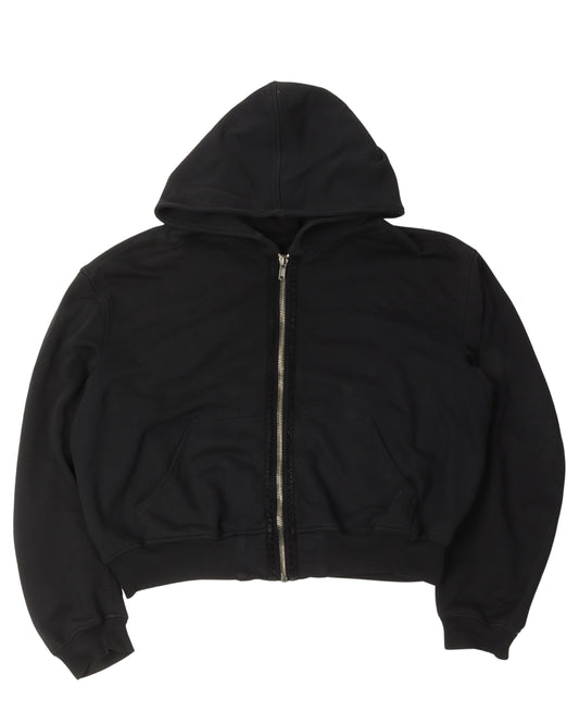 FW14 Suede Trim Zip Up Hoodie