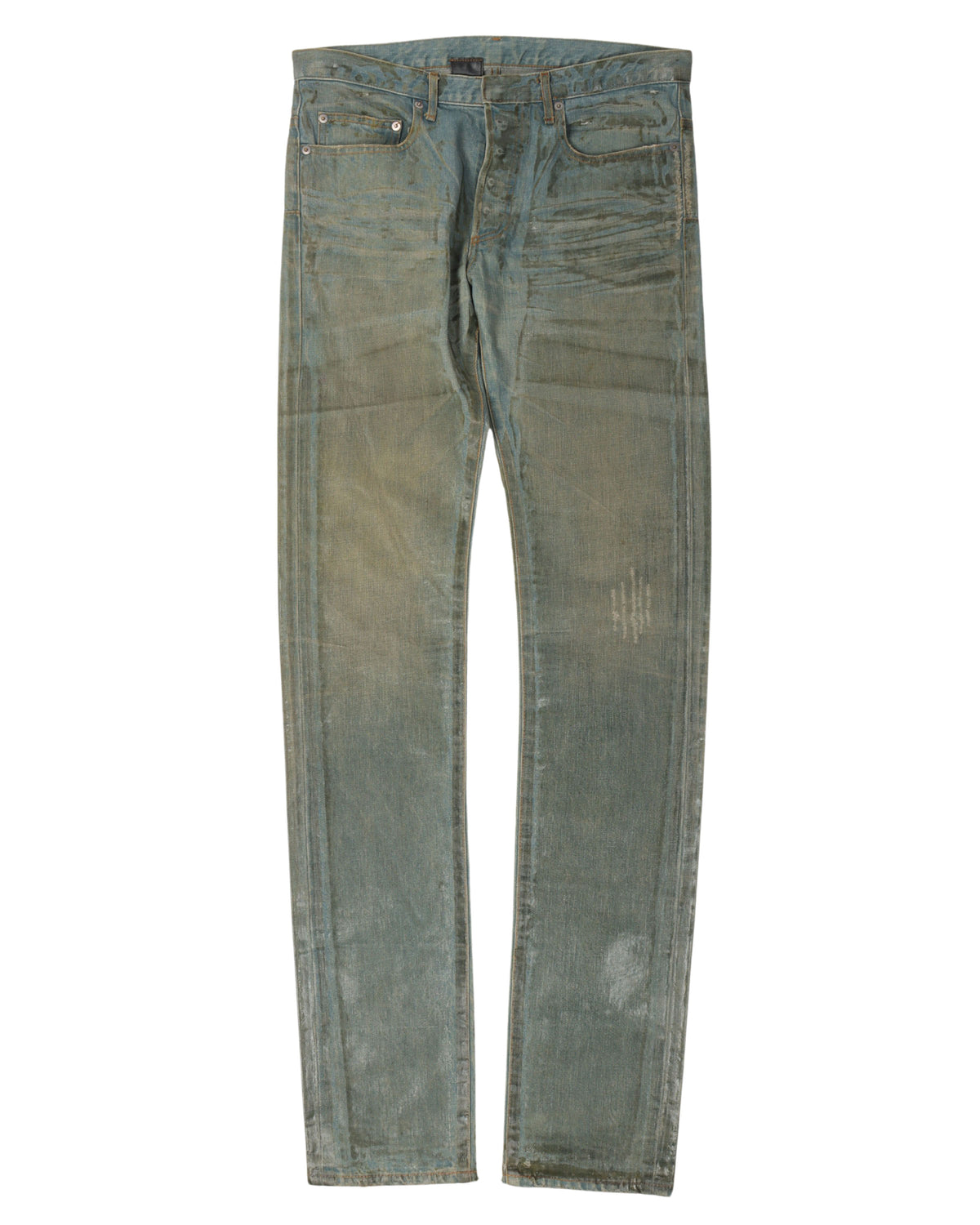 SS04 Light Wash Waxed Skinny Jeans
