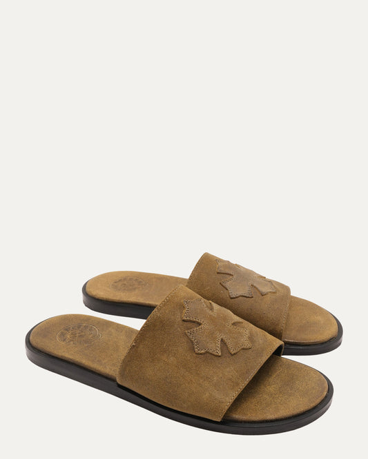 Cross Patch Leather Sandals