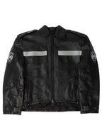 Oversized Leather Uniform Jacket