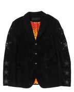 Hermes Scarf Lined Suede Blazer