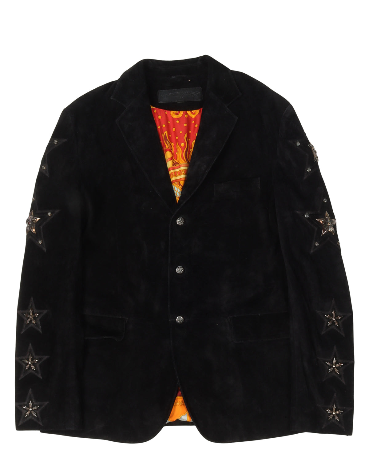 Hermes Scarf Lined Suede Blazer