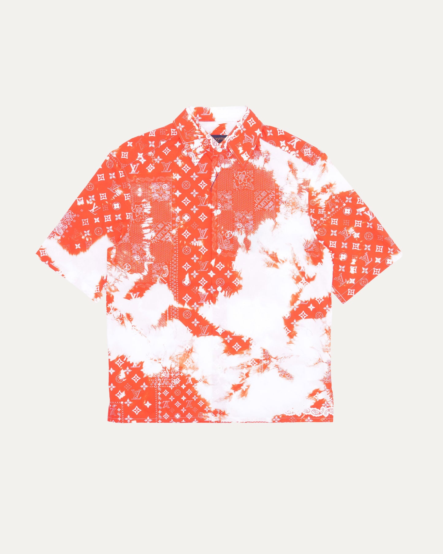 Bandana Monogram Double Collar Short Sleeve Shirt
