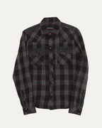 Leather Accent Fleur Yoke Flannel Shirt